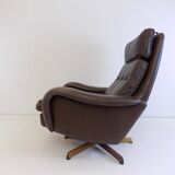 Madsen & Schubell leather armchair with ottoman for Bovenkamp