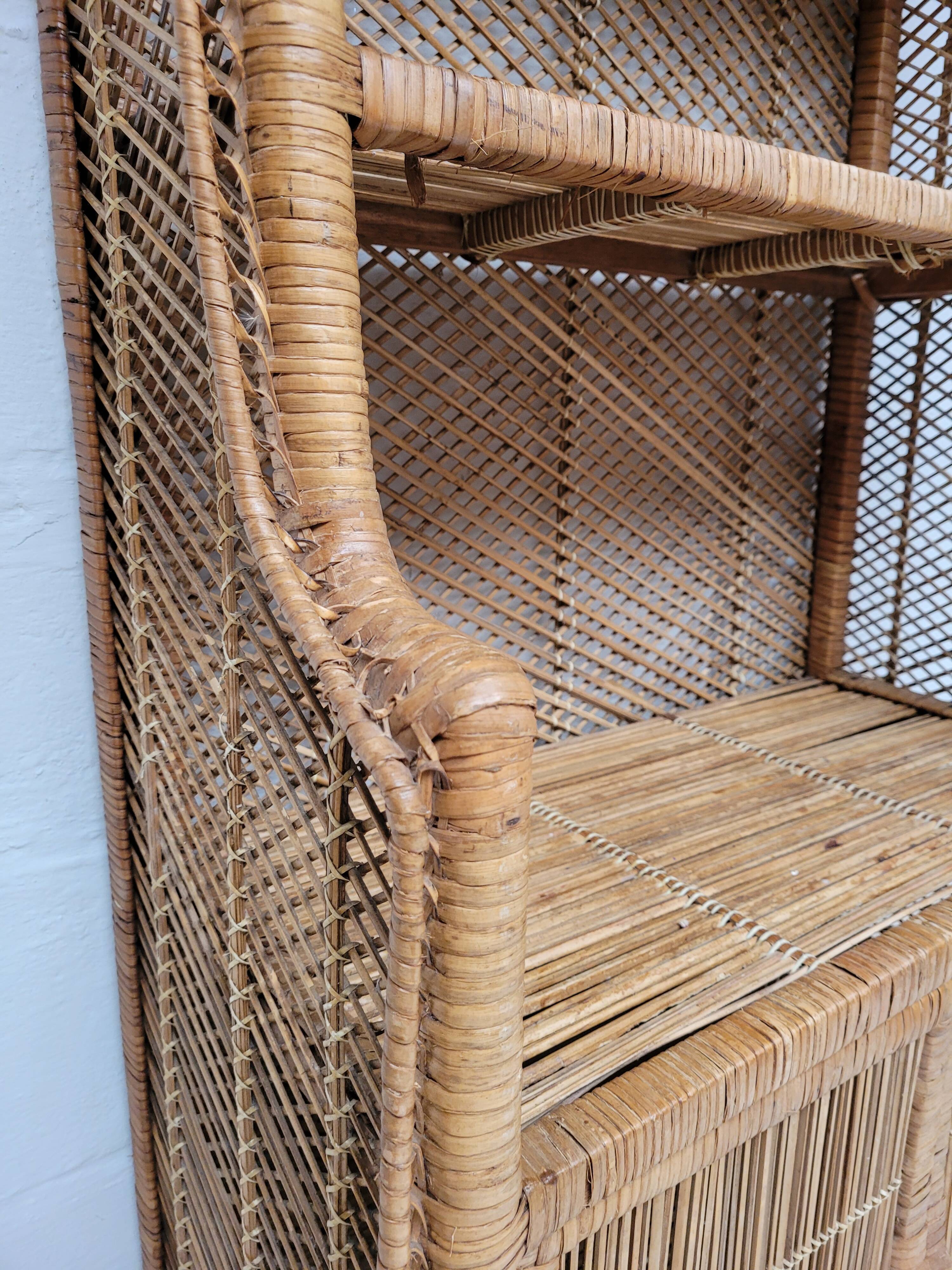 Vintage Rattan Bookcase