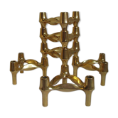 Lot de 6 bougeoirs modulaires " BMF " édition dorée conçus par Fritz Nagel & Ceasar Stoffi, années 1970