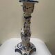 White-blue earthenware candlestick