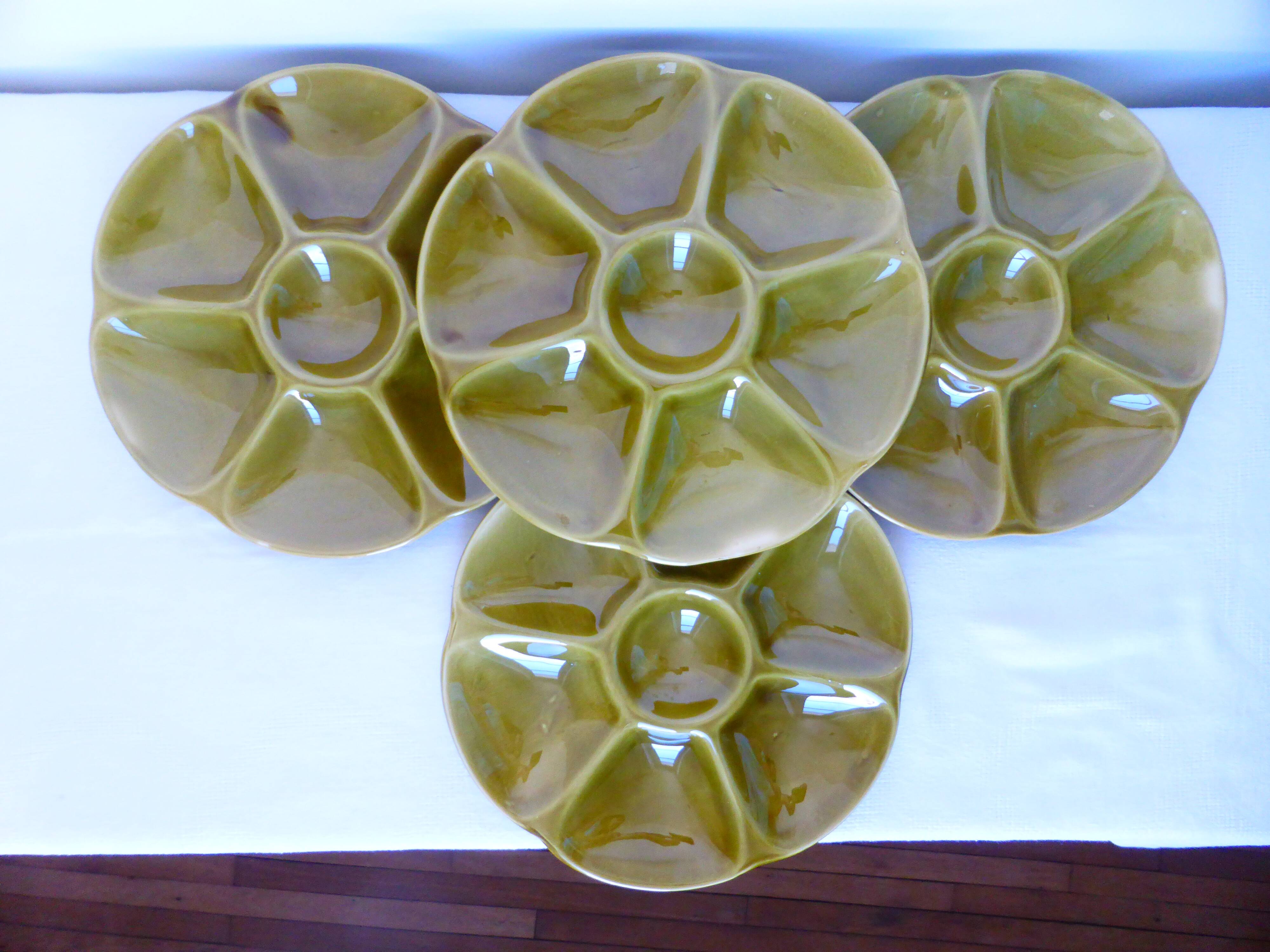 4 oyster plates Gien 2106171