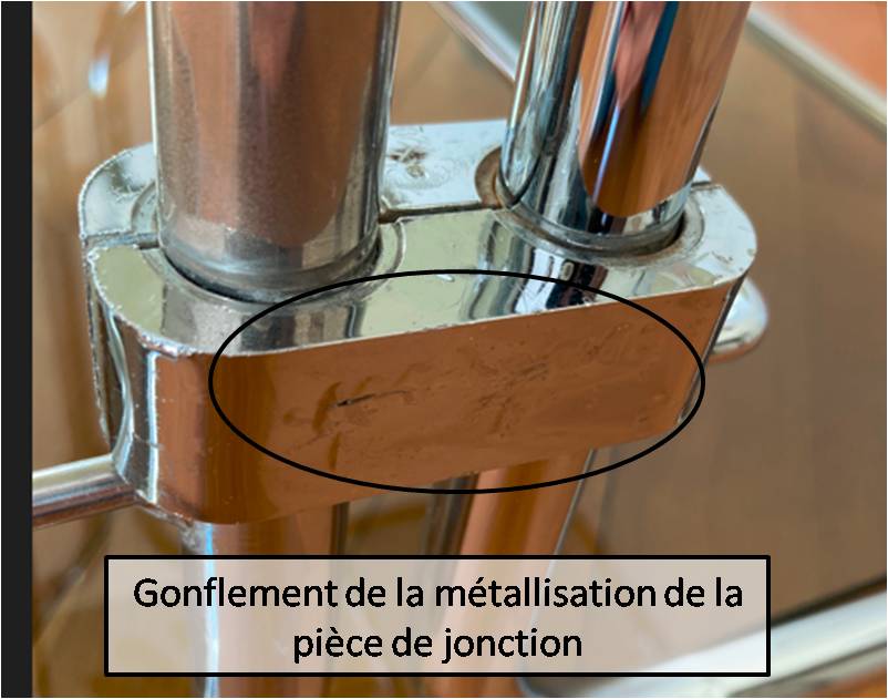 Desserte bar métal chromé et verre fumé