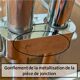 Desserte bar métal chromé et verre fumé