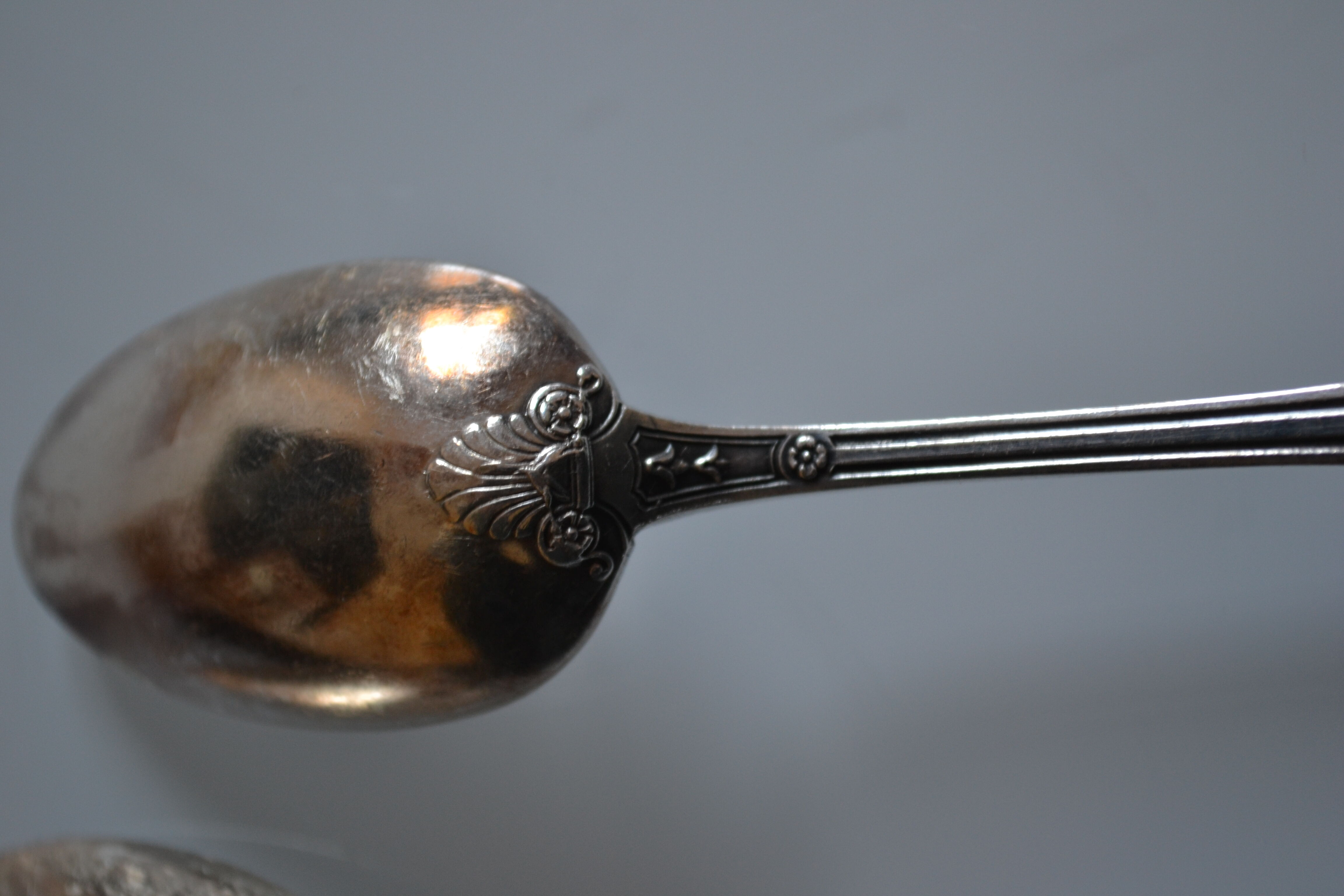 12 small spoons metal silver monogram sm