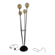 Vintage Grand Floor Lamp 4 Lights - Black Metal, Brass & Glass Globes