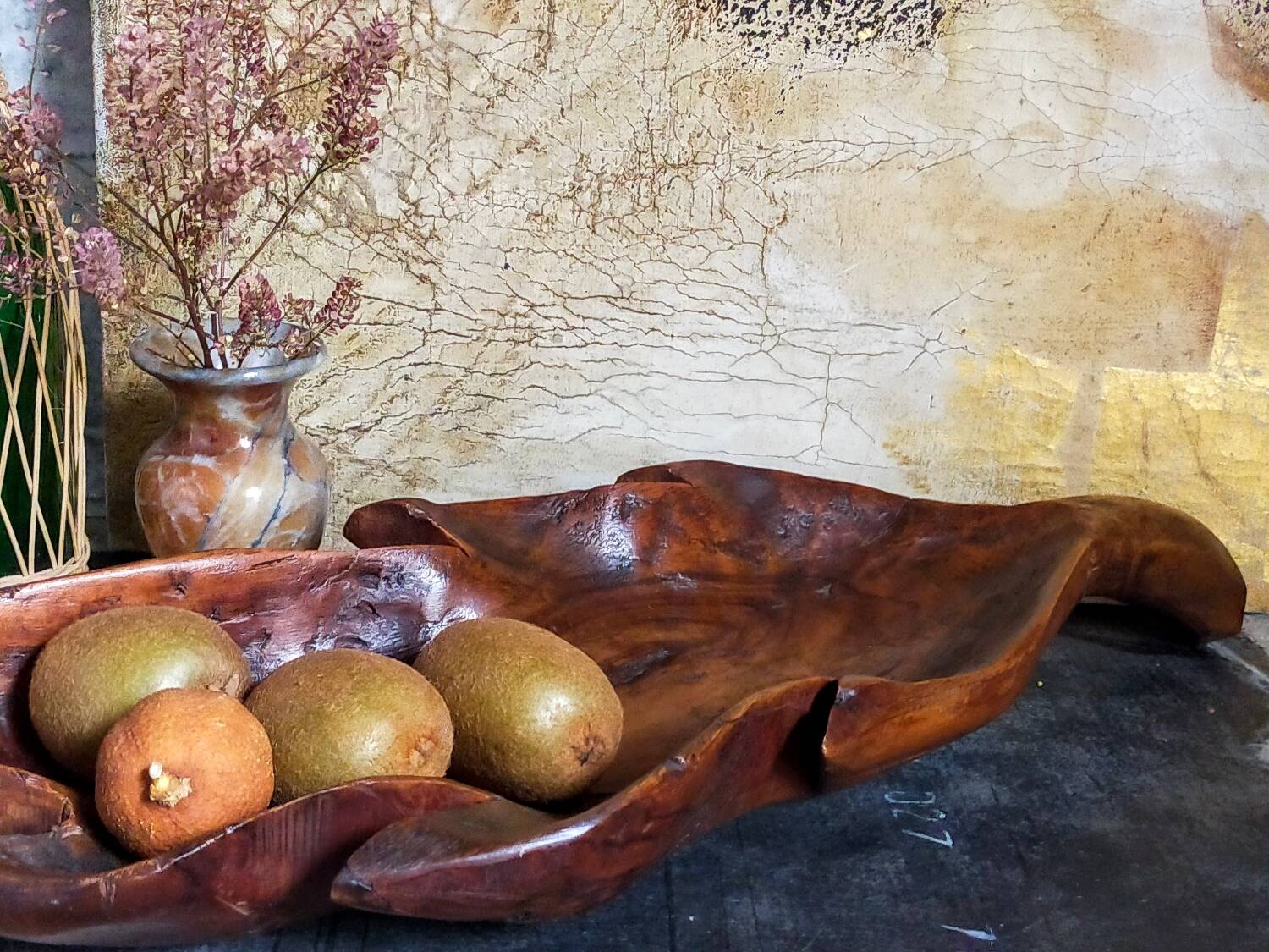 Antique XXL carved solid wood leaf cutter