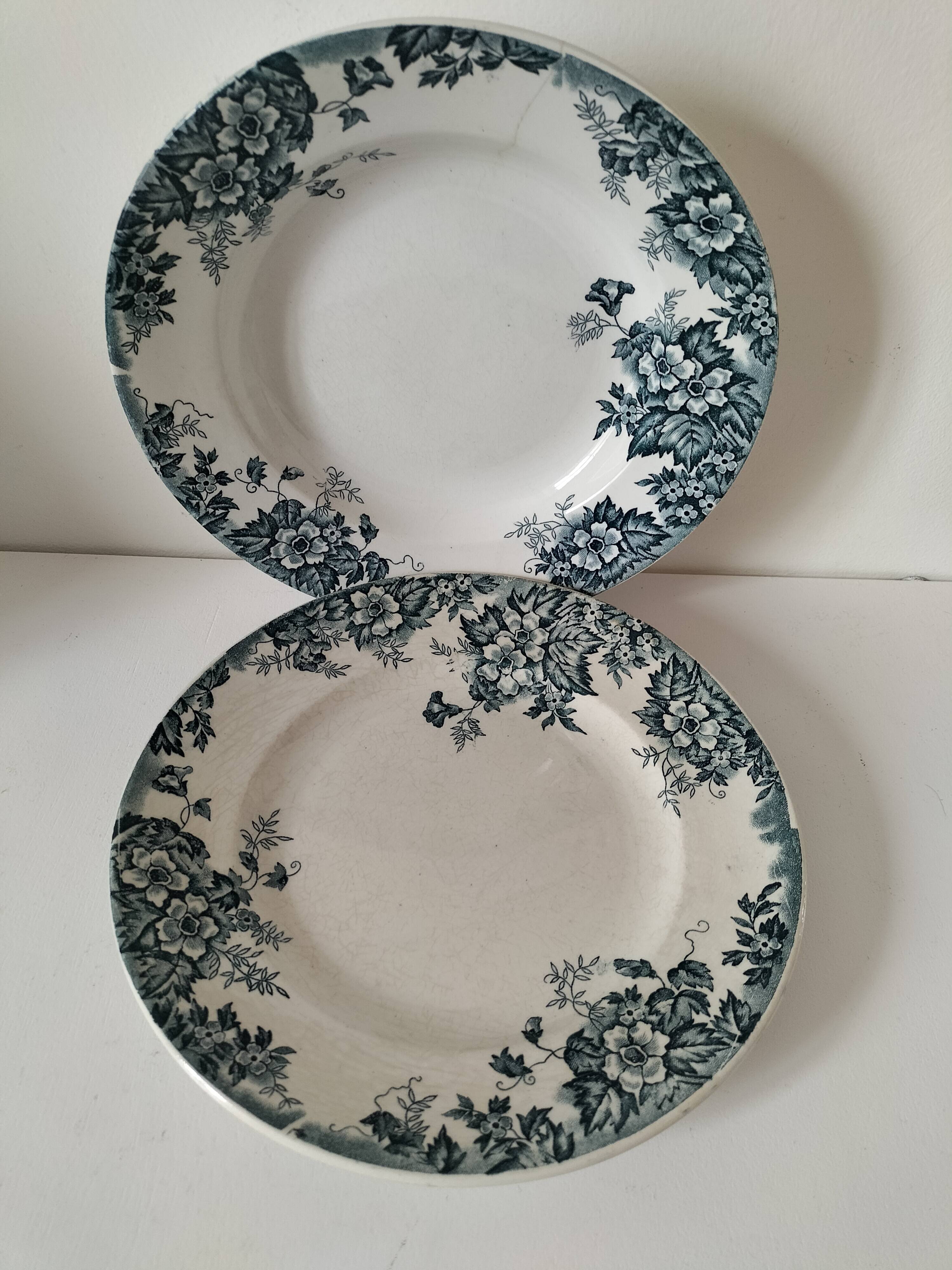 Duo of Moulin des Loups & Hamage plates, Marie-Louise model