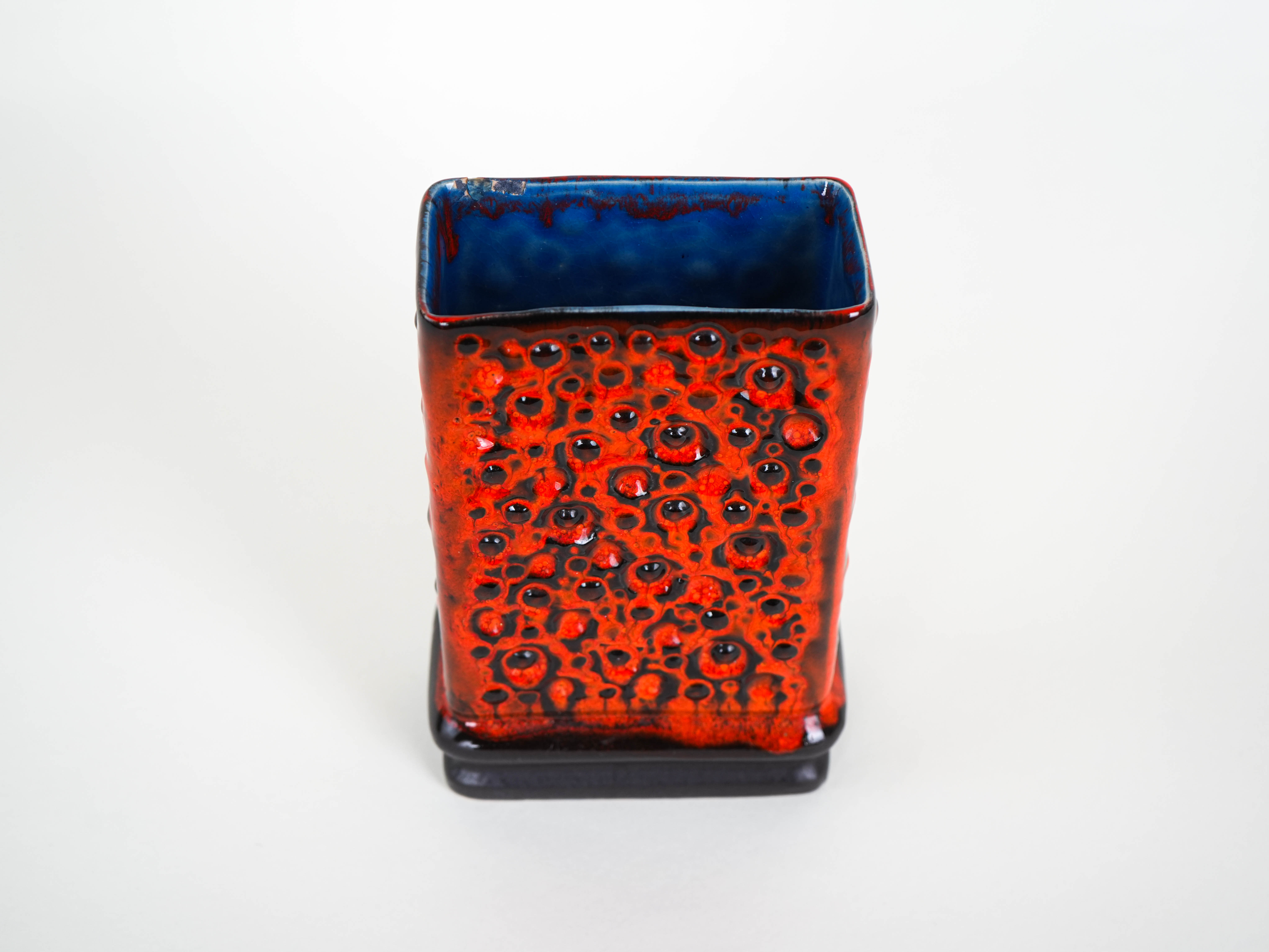 Ceramic vase, Fat Lava, German design, 1960s, made in West Germany