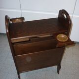 Magazine rack with ashtrays, wooden end table