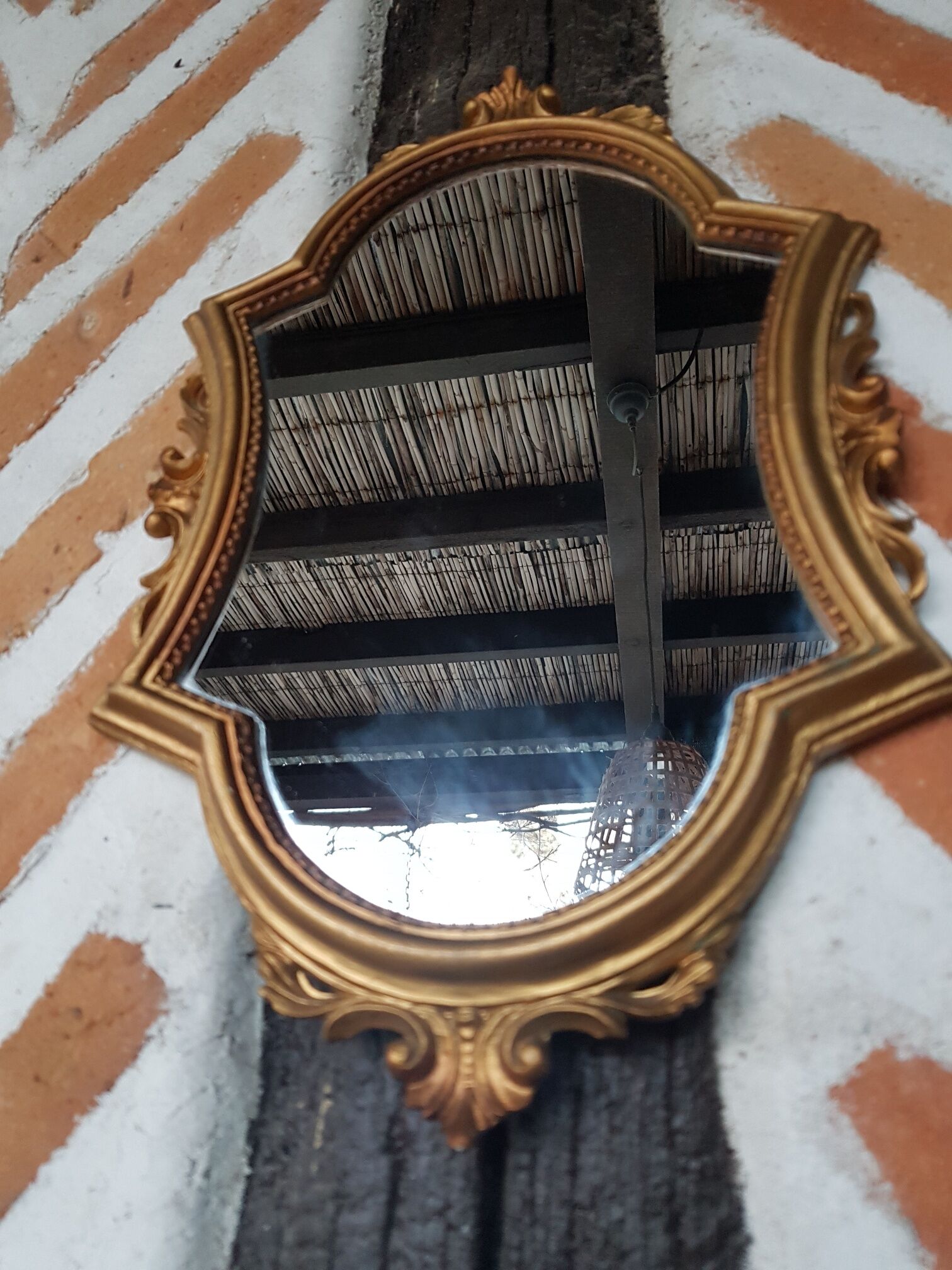 Golden baroque mirror 38x24cm