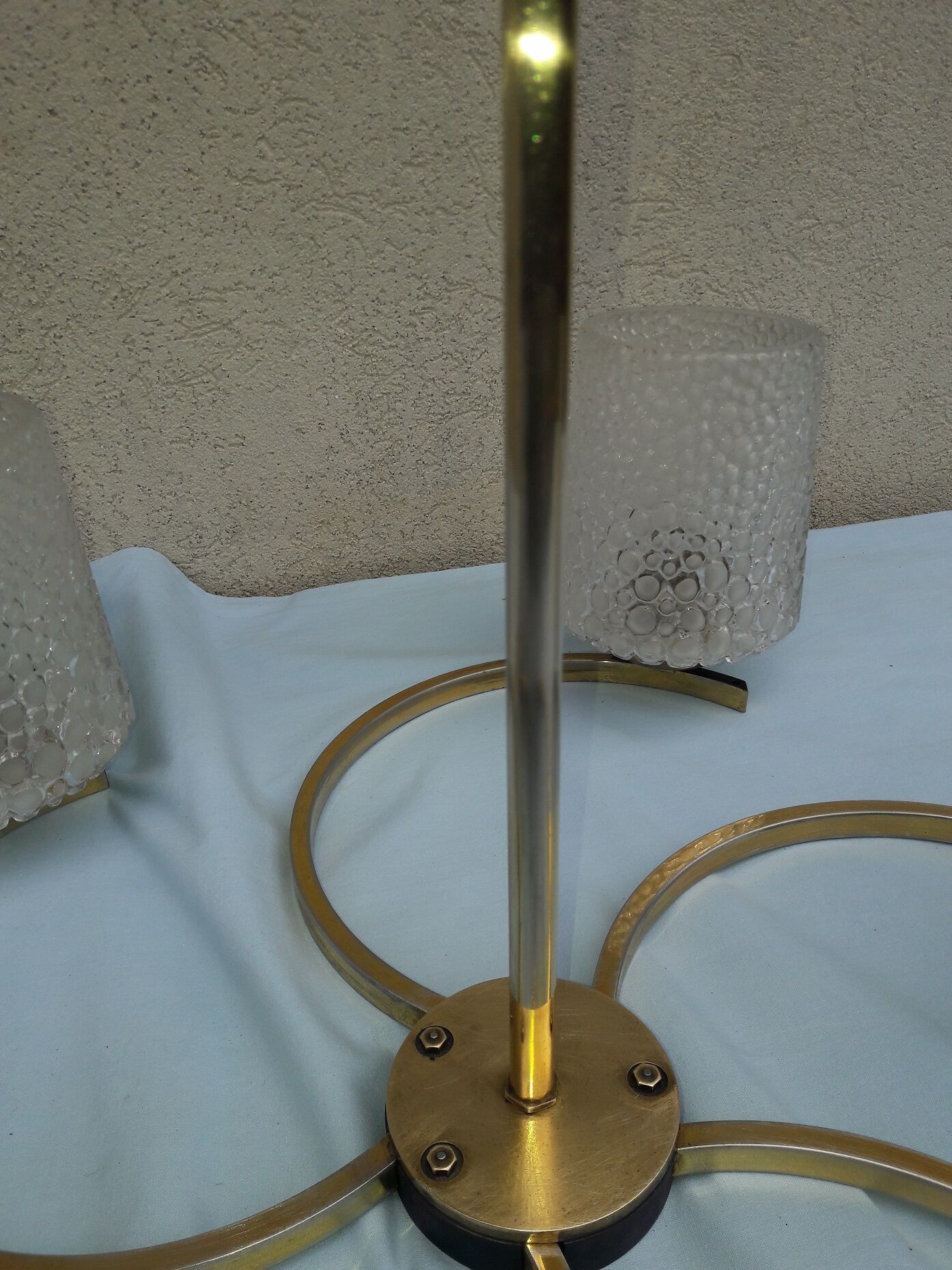 Metal and glass chandelier