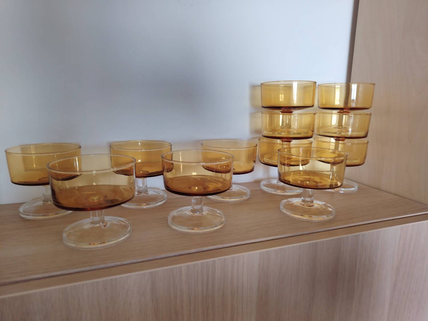 Amber Luminarc glasses/cups