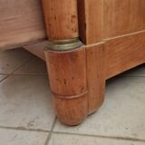 Empire style chest of drawers in blond walnut