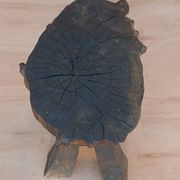 Brutalist oak stool