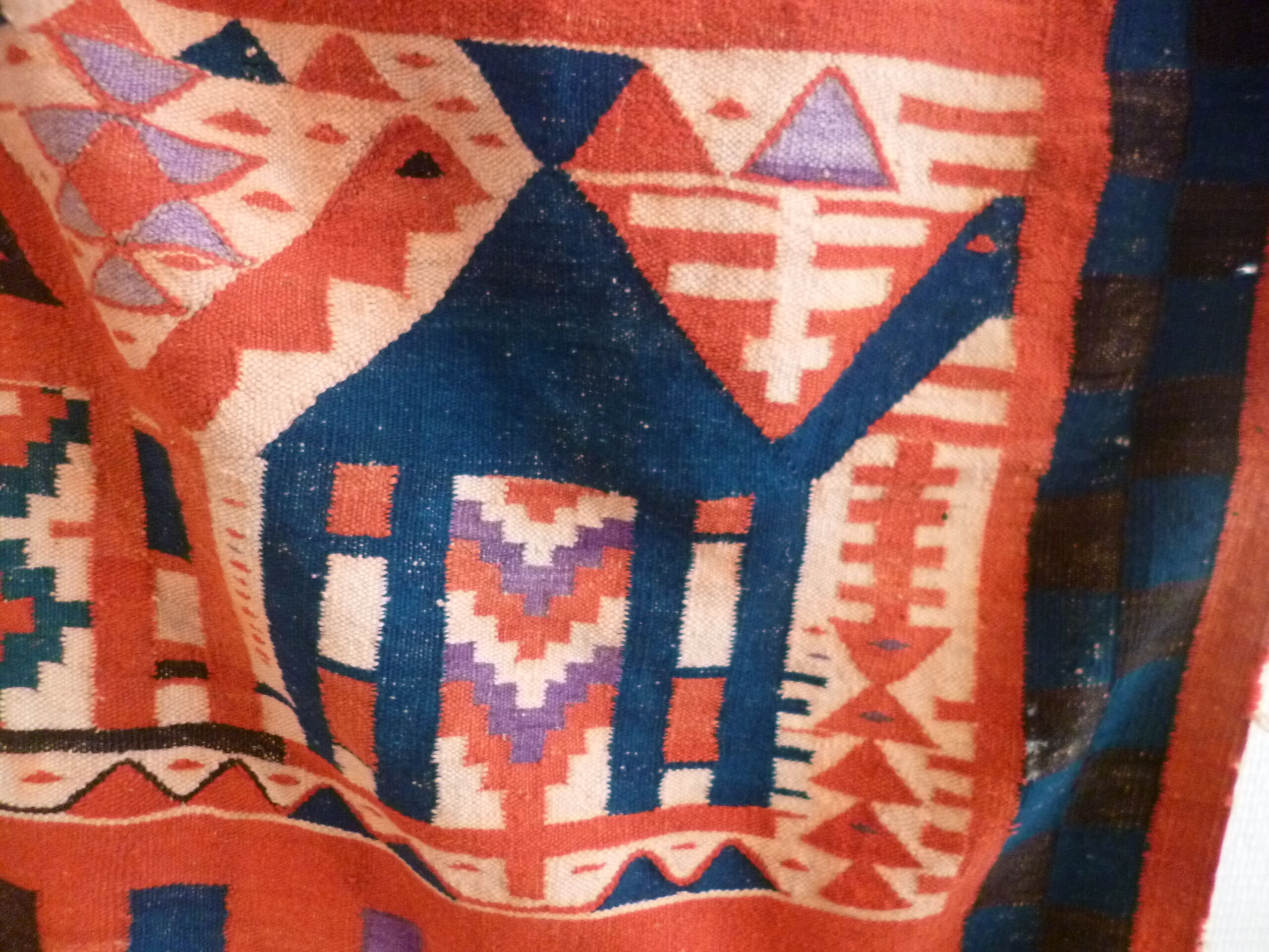 Rare old carpet hanging nomadic Berber kilim, 240 x 190