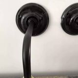 Pair of brass and glass wall lights