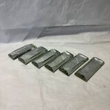Set of 6 beveled glass knife holders