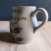 Pichet en grès vintage | Grès de l'Arnon France | Décor floral