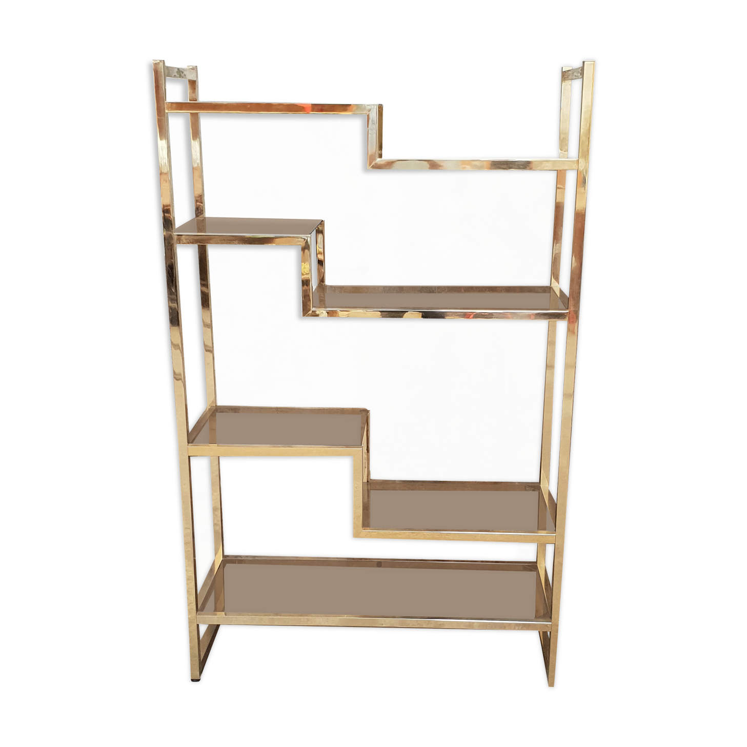 Vintage glazed brass shelf