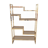 Vintage glazed brass shelf