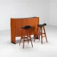 Erik Buch boomerang dry bar set in teak Dyrlund Denmark 1960