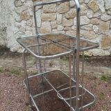Vintage iron and smoked glass serving trolley