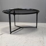 Vintage sculpted steel brutalist coffee table, 1970s