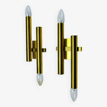 Pair of tubular wall lights from Sciolari, Italy, 1970