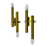 Pair of tubular wall lights from Sciolari, Italy, 1970