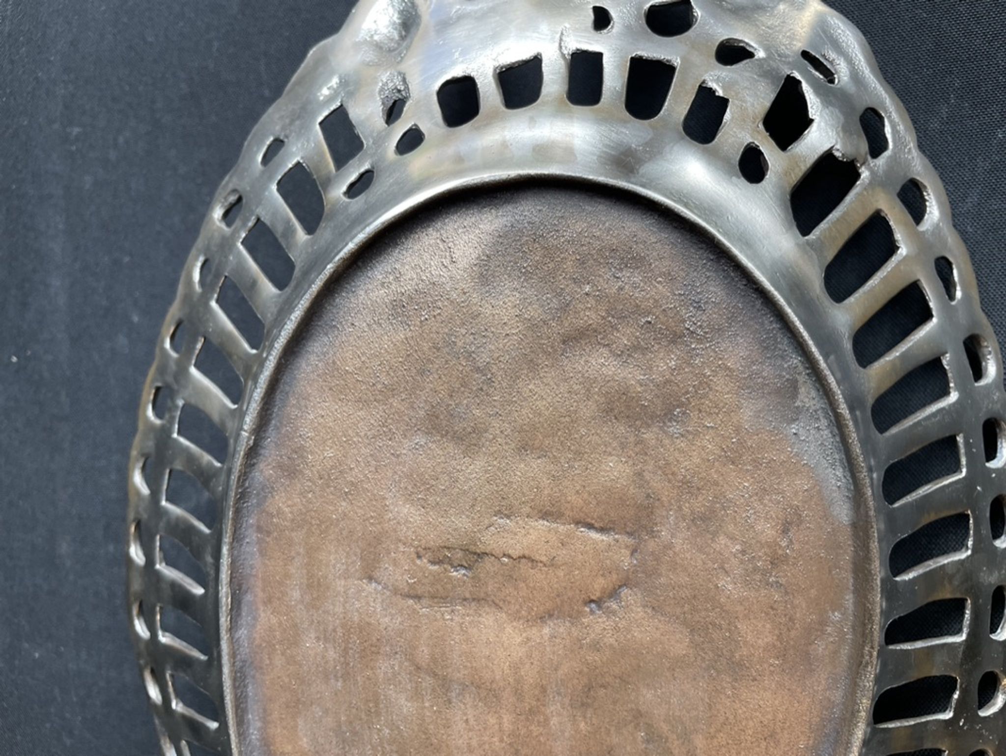 Corbeille en bronze argenté