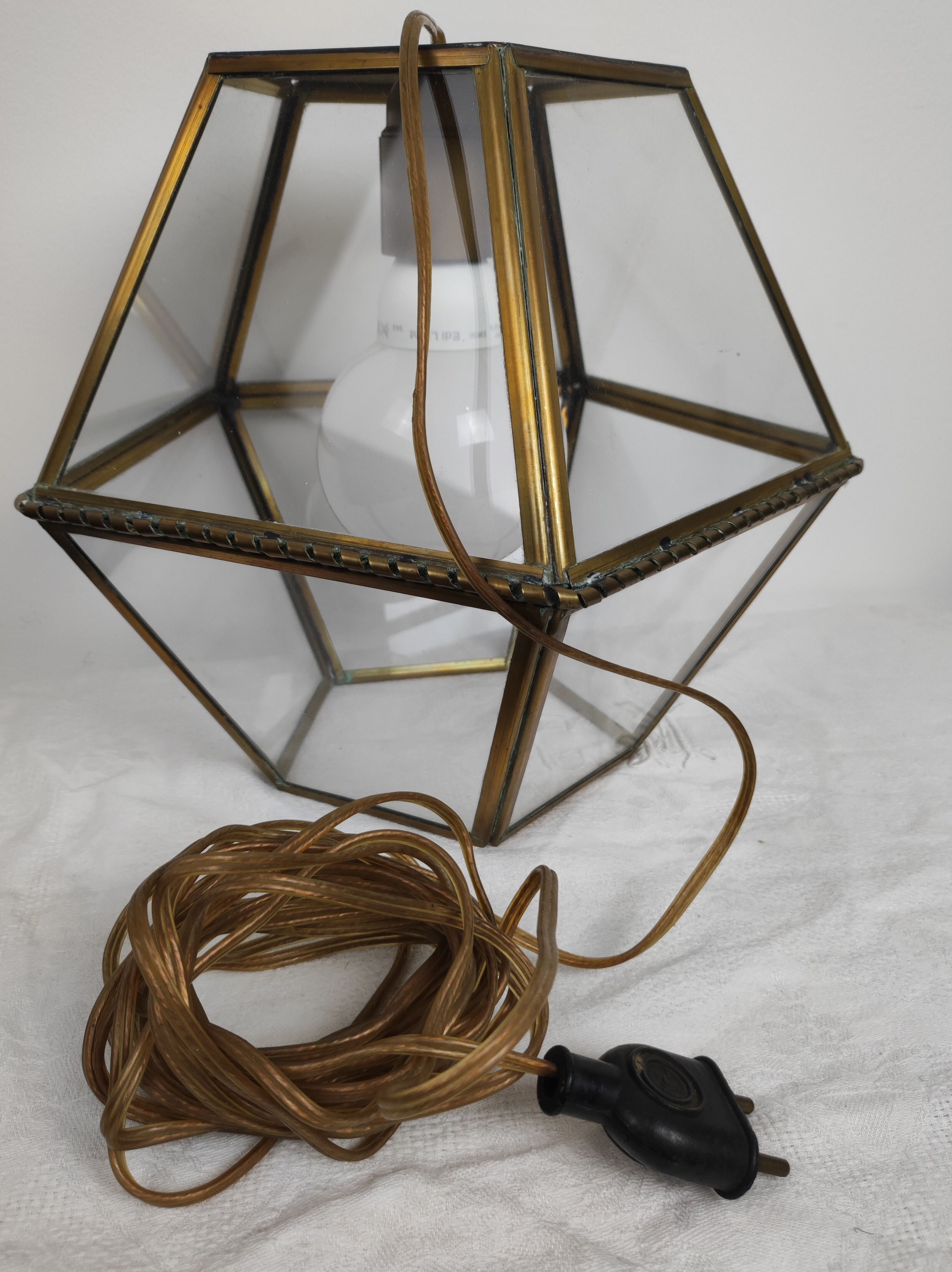 Lantern walkable glass and brass