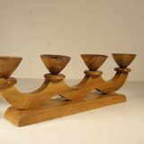 Wooden candlestick, vintage crafts
