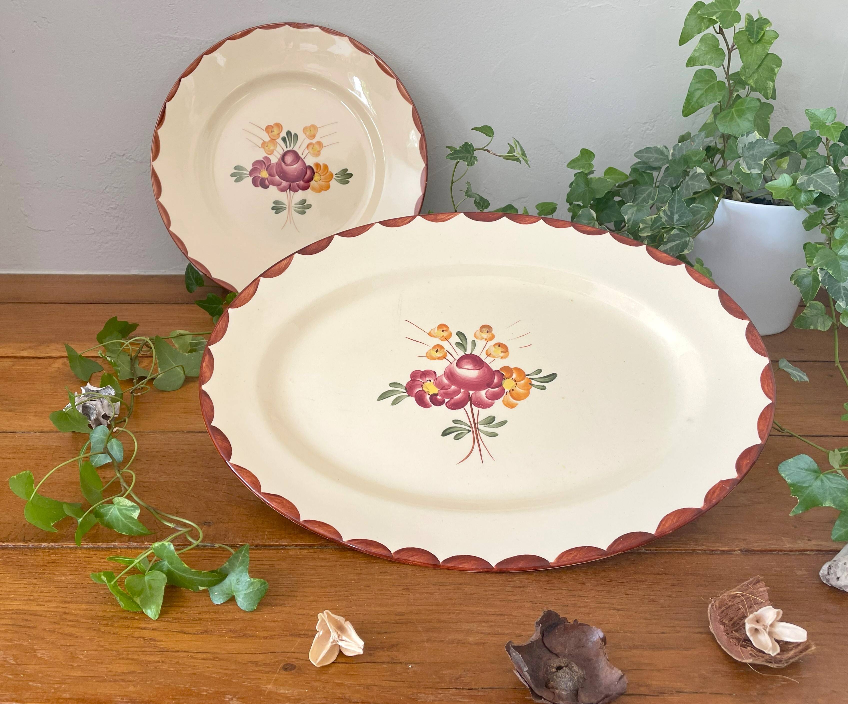 Pair of antique Longchamp earthenware dishes