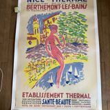 superb poster litho 50 tourism nice thermal 79 x 120 cm canvas of bellini
