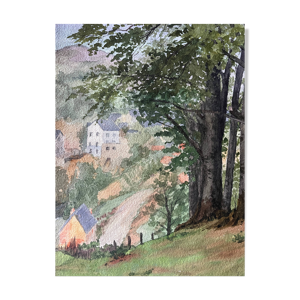 Tableau, aquarelle G. - vers
