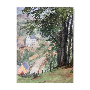 Tableau, watercolour G. Girardot (1856-1914) Landscape, around 1900