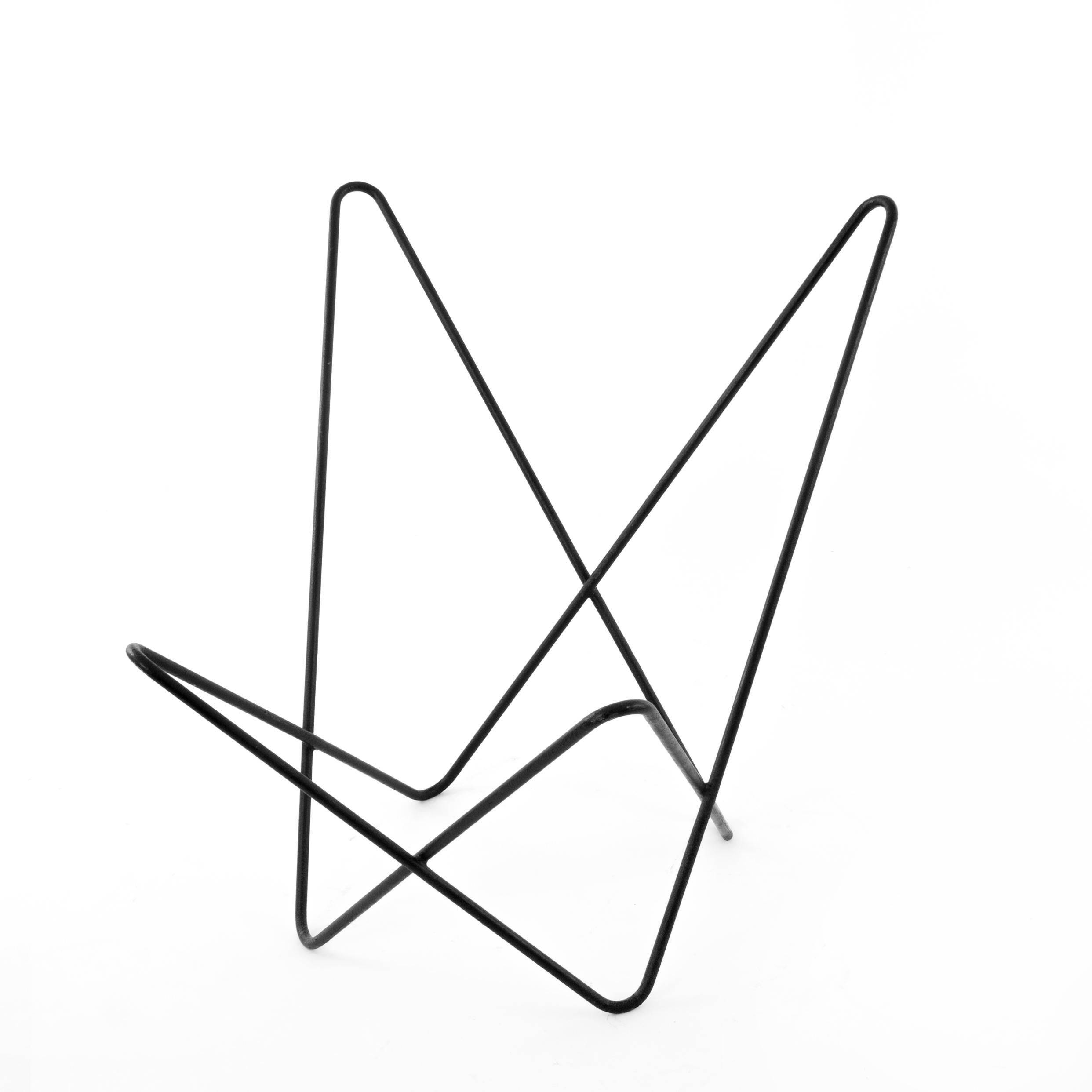 Four Fledermaus butterfly chairs in suede leather by Carl Aubock, Vienna, 1960s.