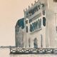 Watercolor painting "Twilight in Venice at the Cipriani", signed