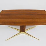 Oswald Haerdtl x Hagenauer Vienna coffee table in brass and walnut, Austria, 1950s