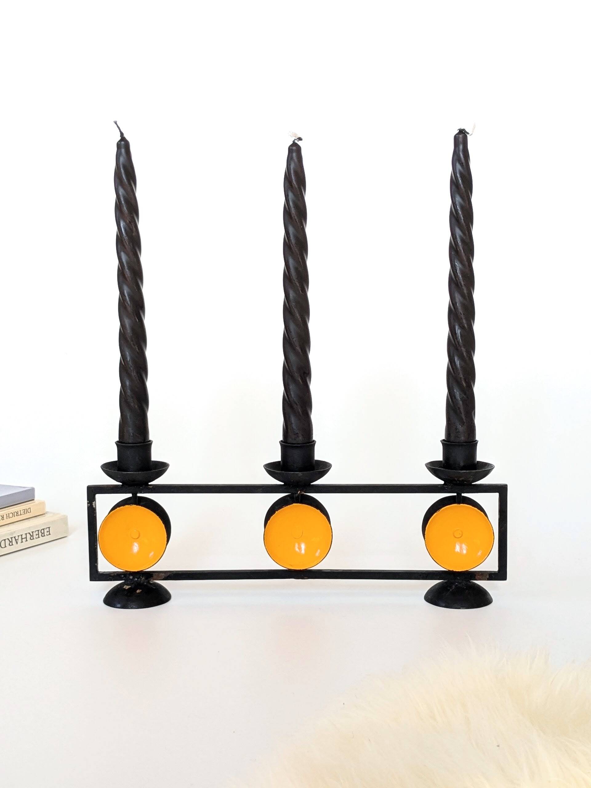 Danish Cast Iron Candelabra | Midcentury Pop Art