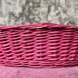 Pink wicker basket 2 handles