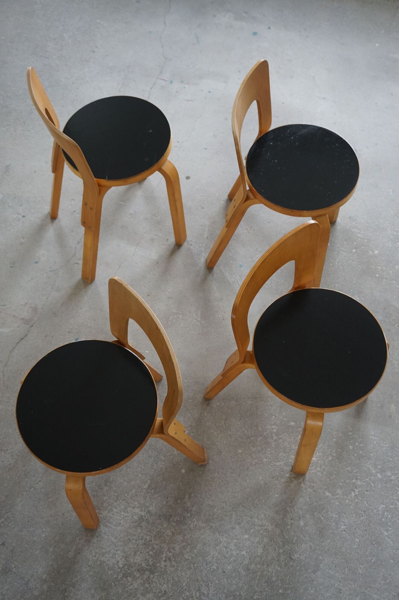 Model 65 dining chairs by Alvar Aalto for Artek, 1950