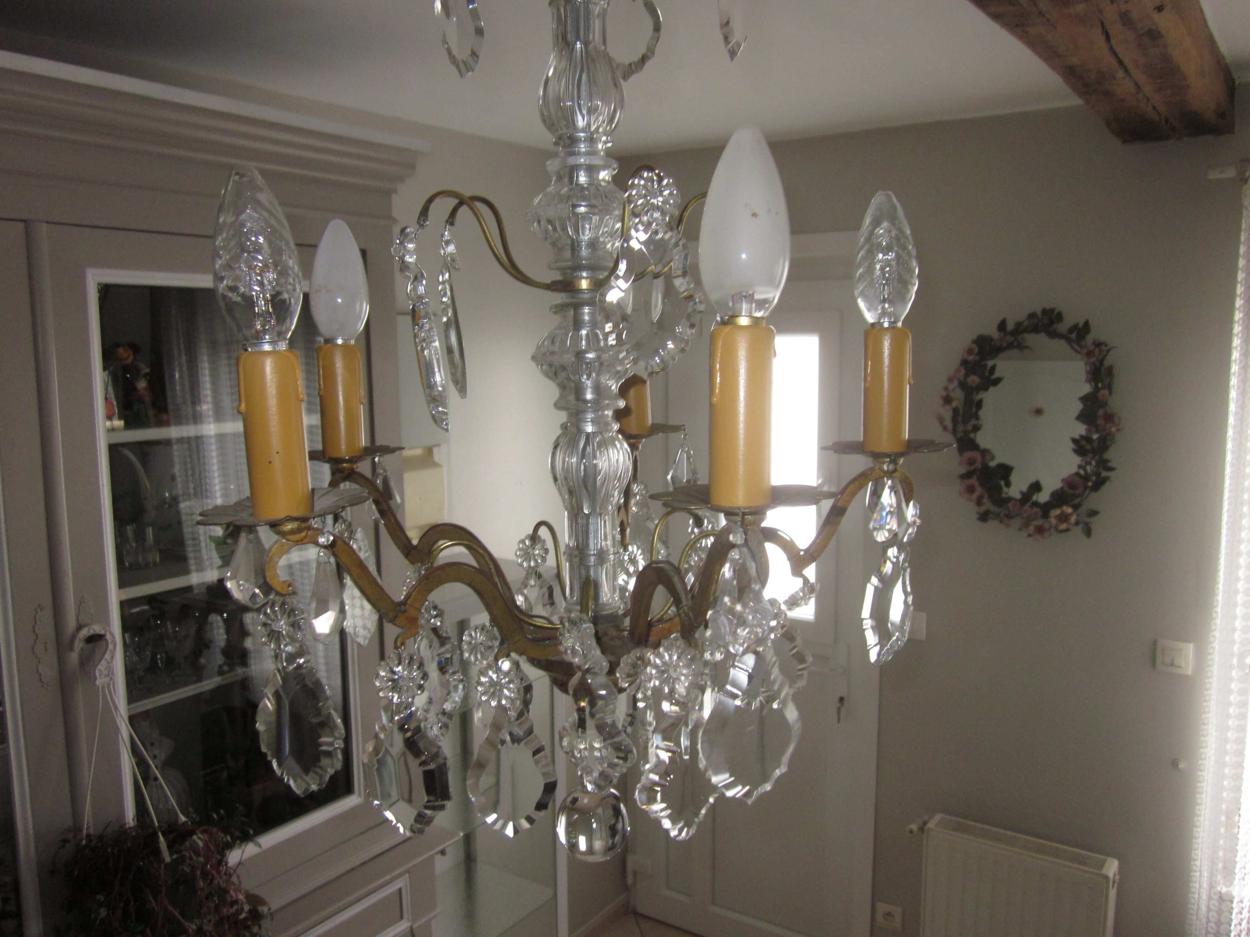 Old stamps chandelier