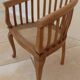 2 Colonial armchairs in natural solid wood with cane seats