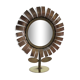Copper and brass flower mirror by Vinay 60s
