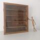 Old pharmacy showcase in wood and glass, 4 tablets 50