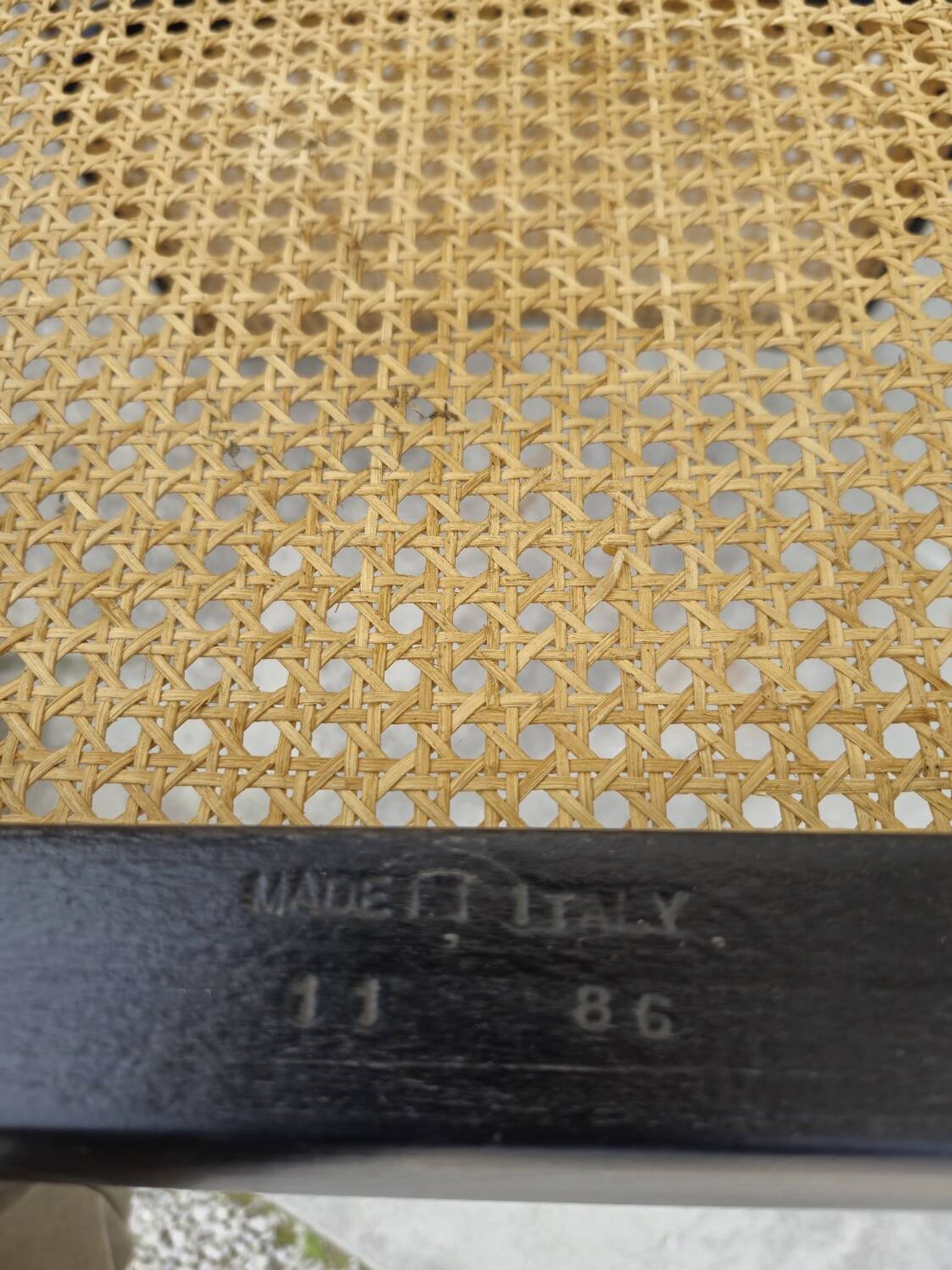 Marcel Breuer B32 chair in black cane signed Made in Italy