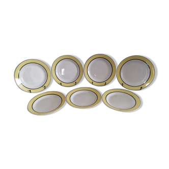 7 dessert plates in earthenware, KG Lunéville