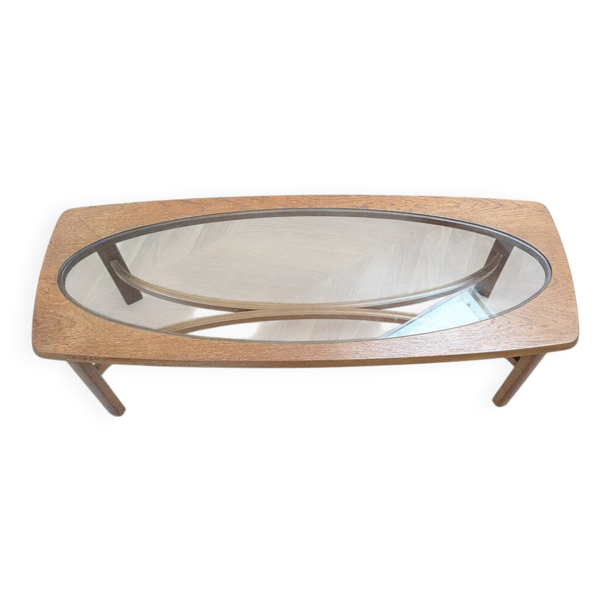 Vintage Nathan coffee table in teak and glass, 1960s.
