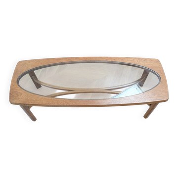 Vintage Nathan coffee table in teak and glass, 1960s.